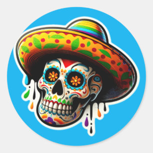 Dia de los Muertos 4 Classic Round Sticker
