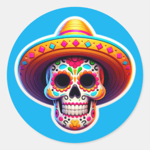 Dia de los Muertos 5 Classic Round Sticker