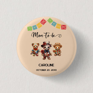 Dia De Los Muertos Baby Shower Fiesta Mum-to-be 3 Cm Round Badge