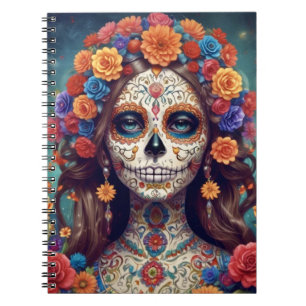Día de los Muertos beautiful woman notebook