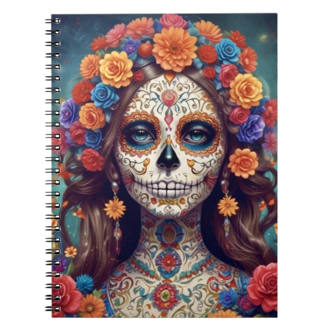 Día de los Muertos beautiful woman notebook (Front)