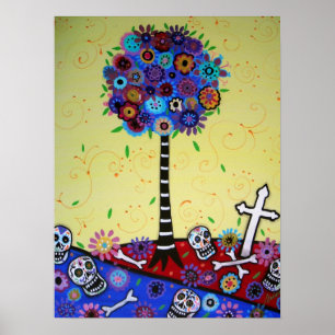 DIA DE LOS MUERTOS BY PRISARTS POSTER