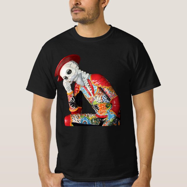 Dia de los Muertos Calavera Hombre  T-Shirt (Front)
