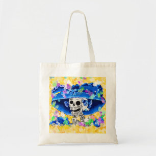 Dia De Los Muertos Calavera Sugar Skull in Blue Tote Bag