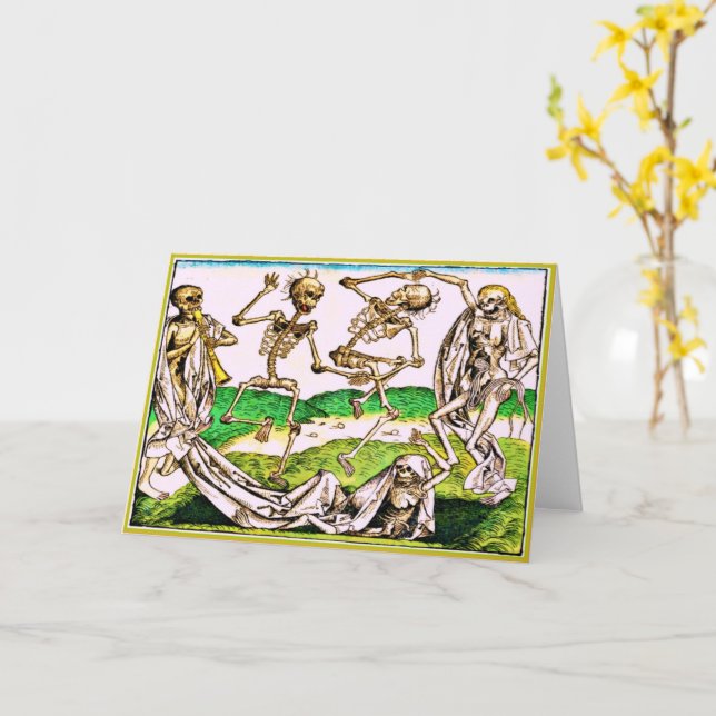 Dia De Los Muertos Card-Danse Macabre by Wolgemut Card (Yellow Flower)