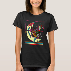 Dia De Los Muertos Cat And Moon Sugar Skull Hallow T-Shirt