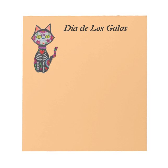 Dia de Los Muertos Cat Notepad (Front)