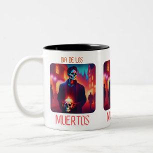 Dia de los Muertos Catrin con Calavera Two-Tone Coffee Mug