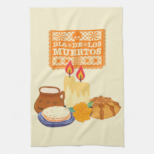 Dia De Los Muertos Celebration Tea Towel