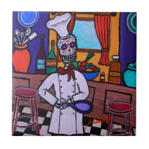Dia de los Muertos Chef Tile
