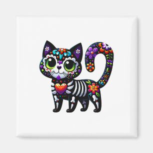 Dia De Los Muertos Cinco De Mayo Cat Sugar Skull M Magnet