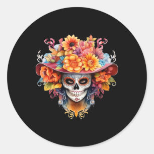 Dia De Los Muertos Costume Day Of The Dead Skull H Classic Round Sticker