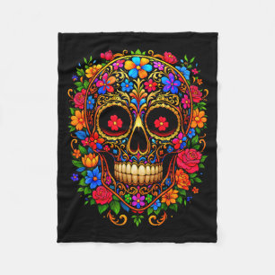 Dia De Los Muertos Costume Day Of The Dead Sugar S Fleece Blanket