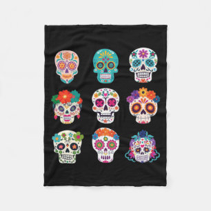 Dia De Los Muertos Costume Halloween Day Of Fleece Blanket