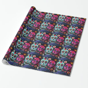 Dia de los Muertos Couple Wrapping Paper