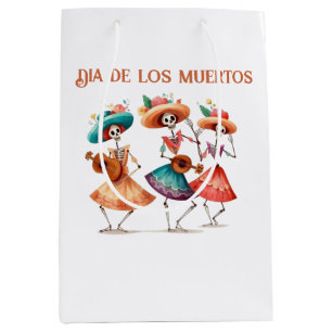 Dia de los Muertos Dancing Calavera Trio Medium Gift Bag