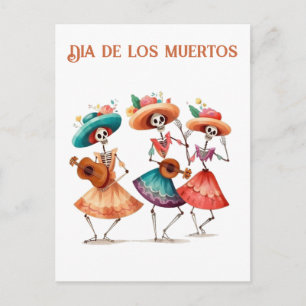 Dia de los Muertos Dancing Calavera Trio Postcard