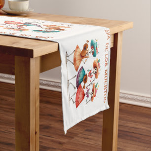 Dia de los Muertos Dancing Calavera Trio Short Table Runner
