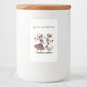 Dia de los Muertos dancing skeletons customisable Food Label