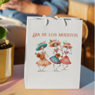 Dia de los Muertos dancing skeletons customisable Medium Gift Bag