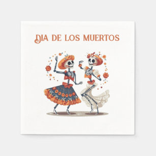 Dia de los Muertos dancing skeletons customisable Napkin