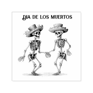 Dia de los Muertos dancing skeletons customisable Self-inking Stamp