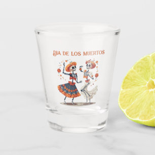 Dia de los Muertos dancing skeletons customisable Shot Glass