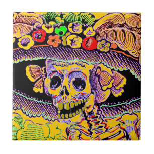 Dia de Los Muertos Day of the Dead Catrina Tile