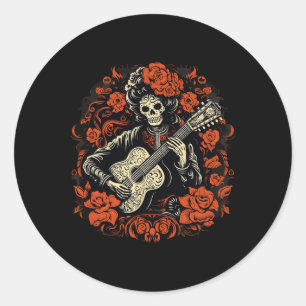 Dia De Los Muertos Day Of The Dead Halloween Skele Classic Round Sticker