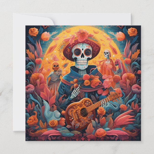 Dia de los Muertos (Day of the Dead) Male Skeleton Invitation (Front)