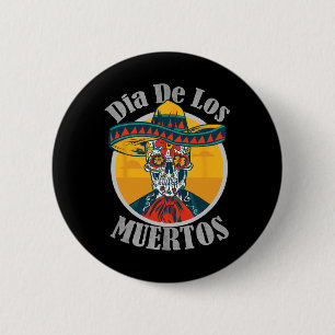 Dia De Los Muertos Day Of The Dead Skull Costume H 6 Cm Round Badge