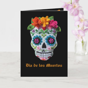 Dia de Los Muertos Day of the Dead Stitchery Skull Card