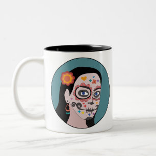 Día de Los Muertos Day of the Dead Two-Tone Coffee Mug