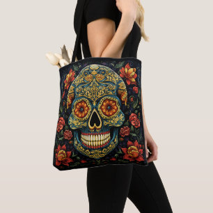 Dia de los Muertos Decorative Skull Tote Bag