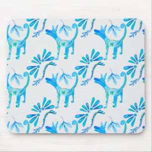 Dia De Los Muertos- Dog and Decorative Teardrops Mouse Pad