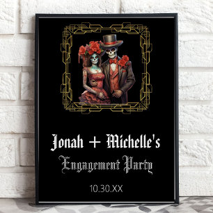 Día De Los Muertos Engagement Party Welcome Sign