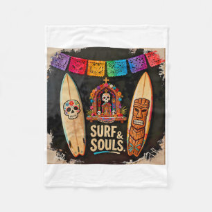 Dia De Los Muertos Festival Sugar Skull Tiki Altar Fleece Blanket