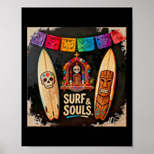 Dia De Los Muertos Festival Sugar Skull Tiki Altar Poster