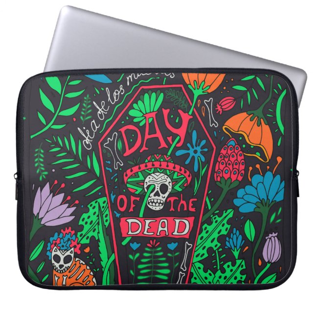 Dia de los Muertos: Festive Card Set Laptop Sleeve (Front)