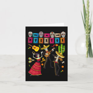 Dia De Los Muertos Figures - Mexican Papel Picado Card