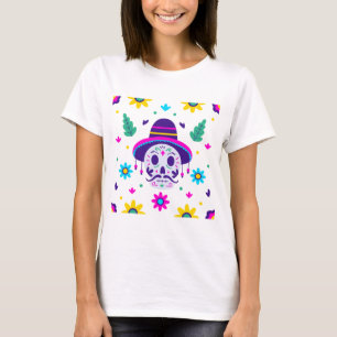 dia de los muertos floral skull T-Shirt