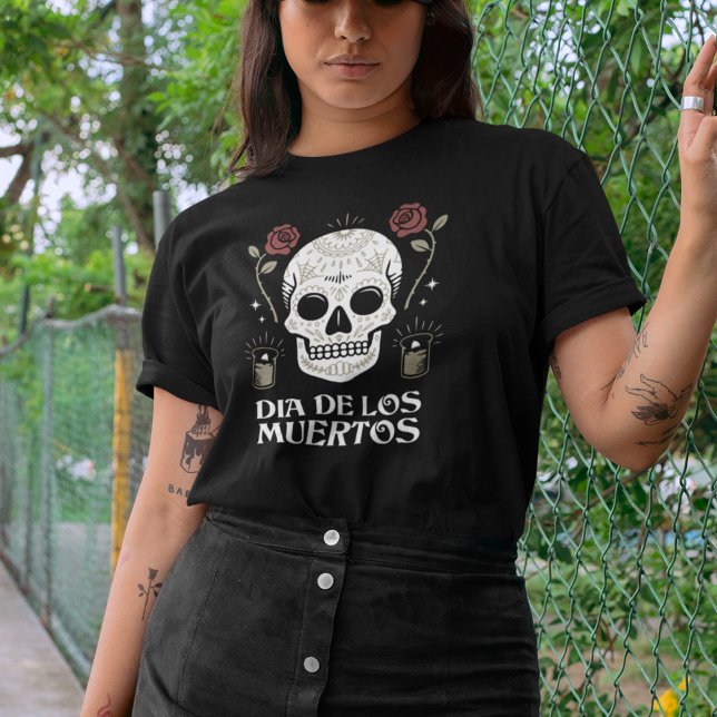 Dia de Los Muertos Floral Sugar Skull T-Shirt (Creator Uploaded)