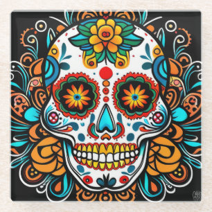 Dia de los Muertos  Glass Coaster