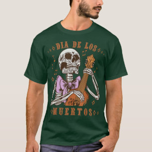 Dia de los muertos Guitar playing Skeletton Hallow T-Shirt