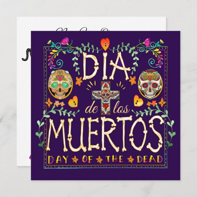 Dia De Los Muertos Invitation - Day of the Dead (Front/Back)