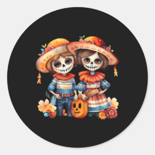 Dia De Los Muertos La Catrina  Classic Round Sticker