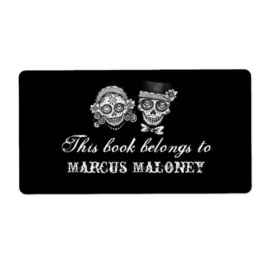 Dia de los Muertos Large Book Labels