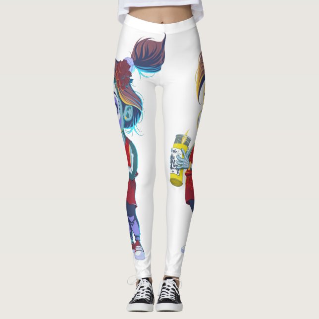 Dia de Los Muertos Little Girl Leggings (Front)
