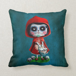 Dia de los Muertos Little Red Riding Hood Cushion