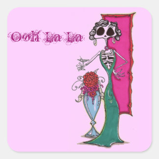 Dia De los muertos madam Square Sticker